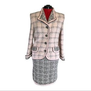 Vintage Adolfo New York Knit Tweed Boucle Suit Set Sz 12.